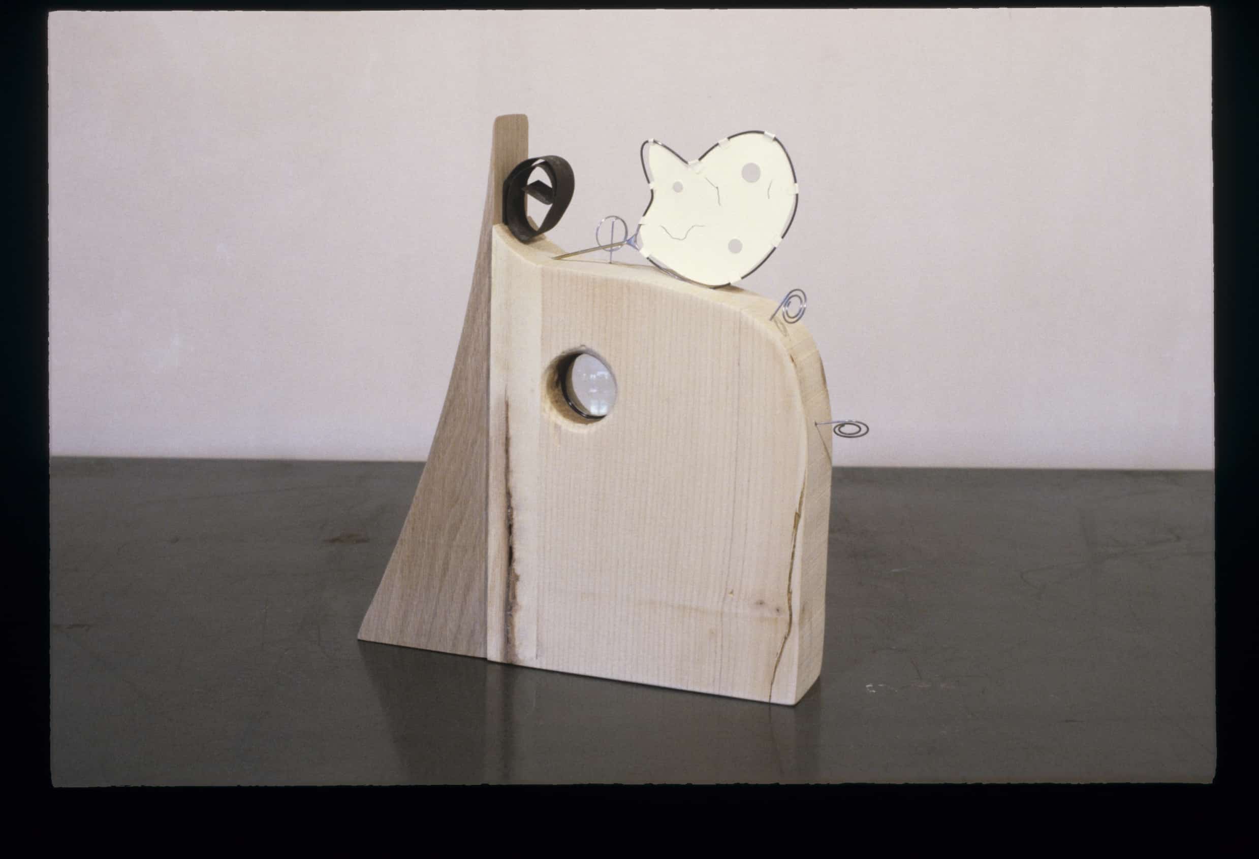 "The Poetics of Choice" 1990, Wood, Glass, Metal, Drawing on Paper, 16"H x 14"W x 3"D