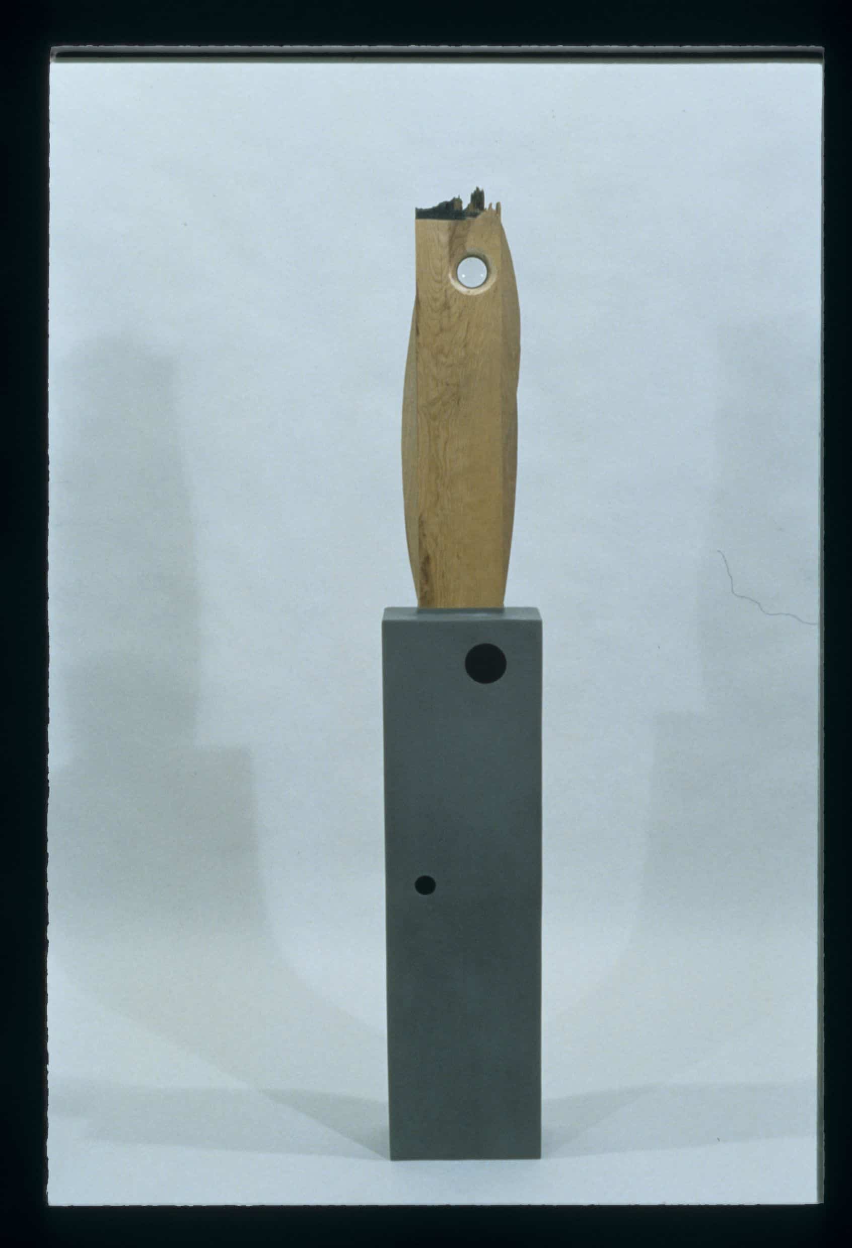 "The Rehabilitation of an Urban Stoic" 1991, Wood, Steel, Glass, 63"H x 10'W x 6"D