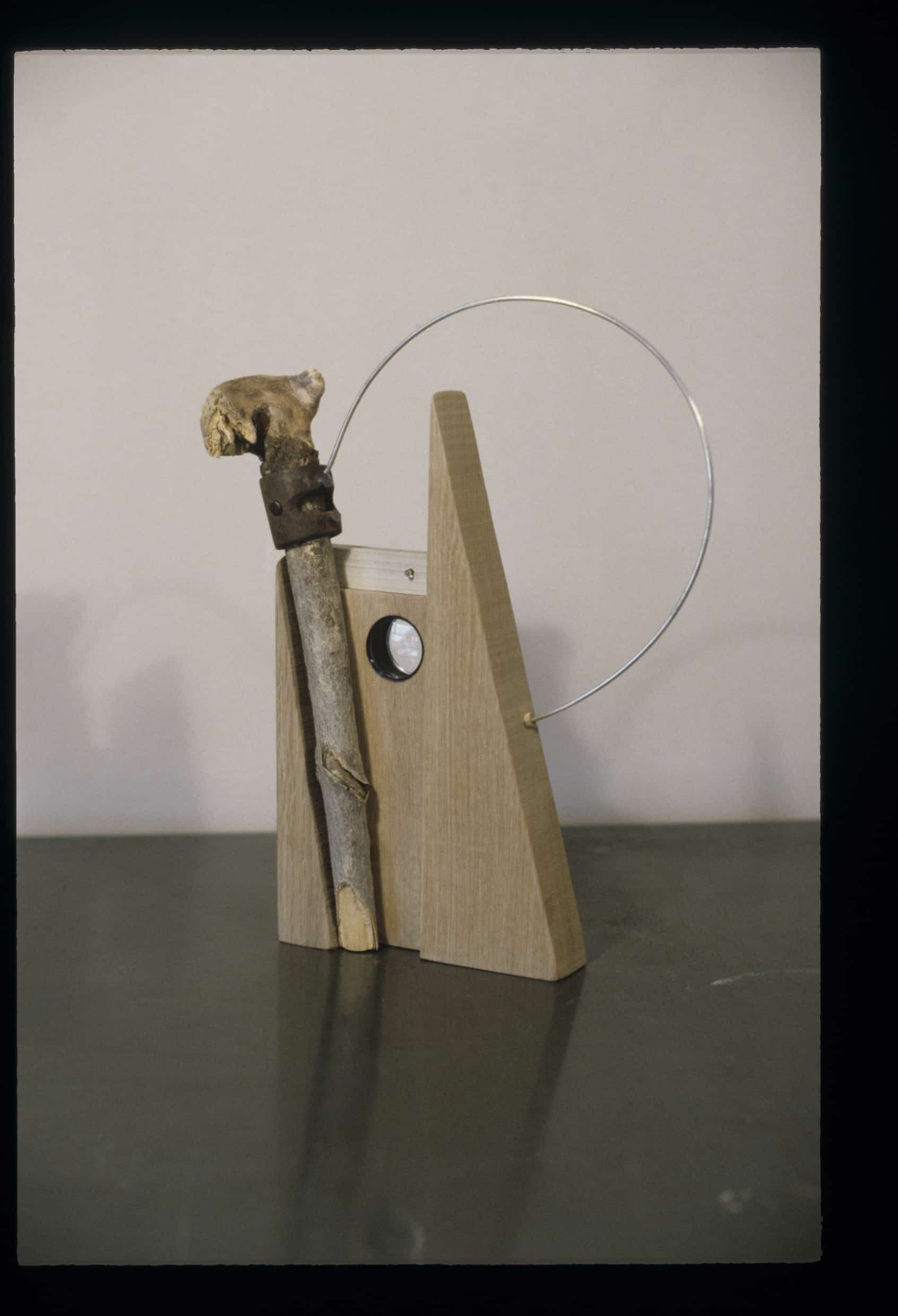 "The Zealot's Ring" 1990, Wood, Steel, Glass, Silver 17"H x 12"W x 4"D